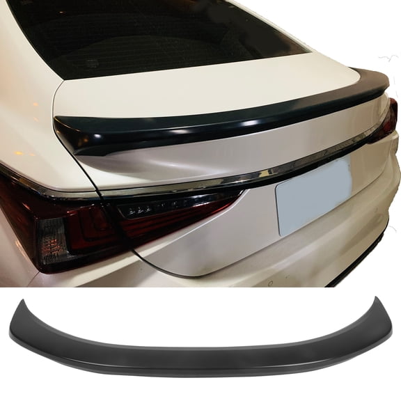 Ikon Motorsports Rear Trunk Deck Lid Spoiler Wing Lip Added on Body Kits Exterior Auto Parts Compatible With 2019-2025 Lexus ES250 ES350 ES300h Unpainted Black ABS Plastic