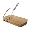 thumbnail image 1 of Tabla para cortar queso de madera de acacia, fácil de limpiar, tabla para cortar sin esfuerzo con cuchilla, guillotina para carne seca, 1 of 9