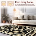 thumbnail image 2 of ODIKA 4'x6' Machine Washable Non-Slip Area Rug, Elegant Scrollwork Featuring Symmetrical Vine And Stylized Leaves High Traffic Rug, Gold, 210867, 2 of 7