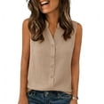 thumbnail image 6 of 2026 Women Cotton Linen Button Down Tank Tops Lightweight Breathable Summer Sleeveless Soft Cozy Blouses, 6 of 8