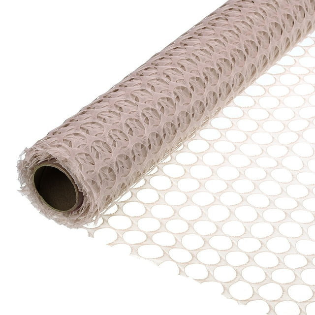 Unique Bargains 23.6 Inch x 5 Yard Openwork Flower Floral Bouquet Wrapping Mesh Paper, Khaki 1 Roll