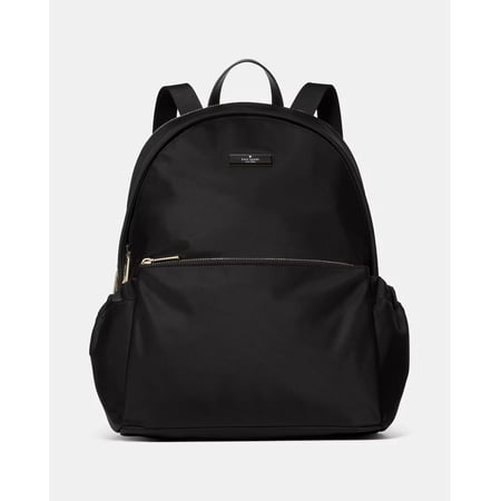 Kate Spade Carter Nylon Large Dome Backpack | 100% Recycled Nylon | Fits 13" Laptop | Luggage Sleeve | Women's – Black