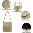 thumbnail image 3 of Kukuzhu Women Straw Shoulder Bag Bucket Bag Beach Hobo Handbag Top Handle Satchel Purse for Summer, 3 of 6