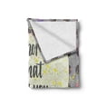 thumbnail image 2 of Inspirational Soft Flannel Fleece Throw Blanket, Do More of What Makes You Hand Lettering Words on Creative Background, Cozy Plush for Indoor and Outdoor Use, 50" x 60", Multicolor, by Ambesonne, 2 of 6
