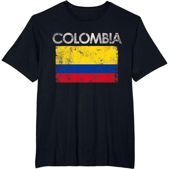 Vintage Colombia Colombian Flag Pride Gift T-Shirt