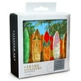 thumbnail image 2 of Surfboard Fence (Absorbent Ceramic Coasters Set of 4 Matching Images, Cork Back, Kitchen Table Decor), 2 of 3