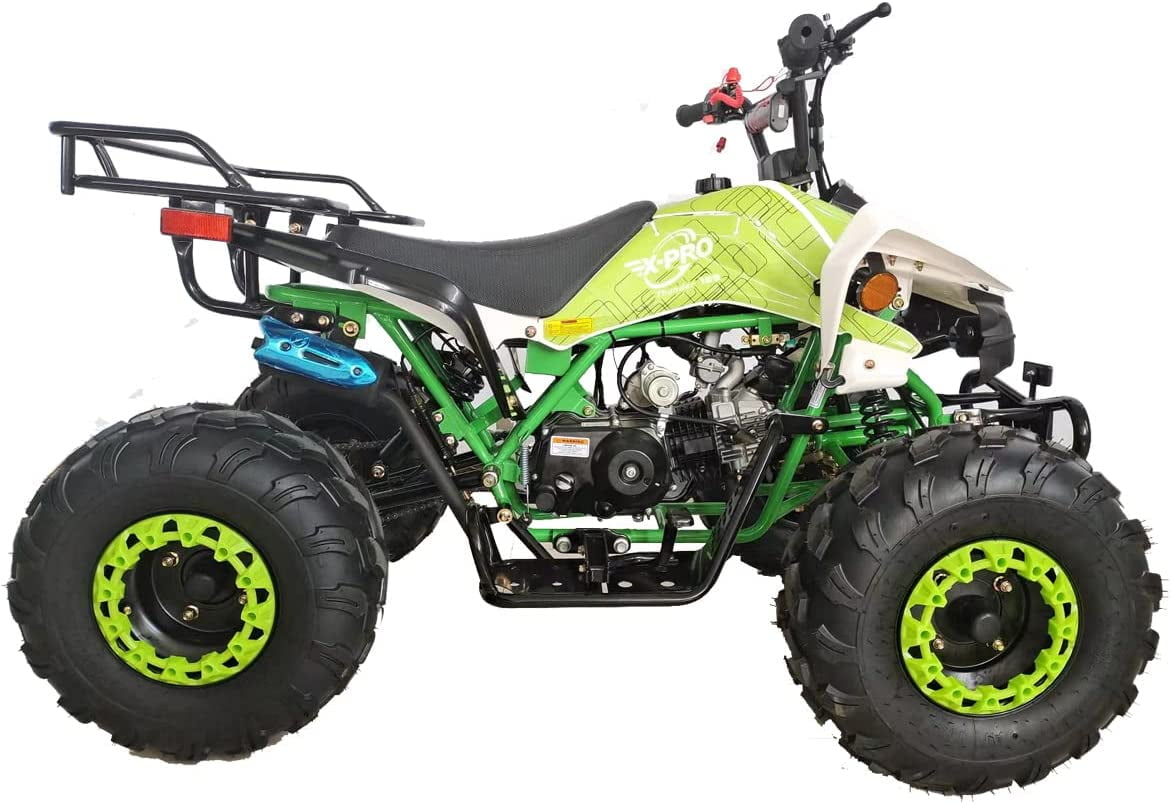 X Pro P011 Green 125 cc ATV with Reverse LED Headlights Big19 18 Tires