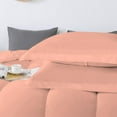 thumbnail image 4 of D.N.G. BEDDINGS 5 Piece Luxury Straight Line Pattern Comforter Set, Premium Super Soft, 800 Thread Count, 100% Egyptian Cotton, Oversized Super King Size Peach Solid Color, 4 of 6