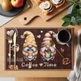 thumbnail image 2 of Farmhouse Coffee Time Placemats Set of 12, Vintage Gnomes Desserts Brown Plaid Placemats for Dining Table, Place Mats for Kitchen Tabletop, Waterproof Wipeable Dining Table Mats Set, 2 of 9
