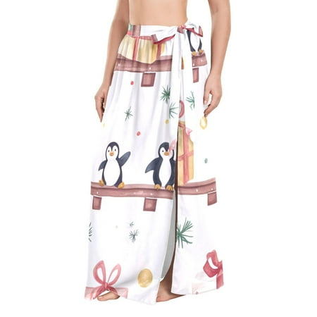 FORMRS Beach Sarong for Women Semi-Sheer Wrap Skirt Swimsuit Cover Up  Christmas Gift Train