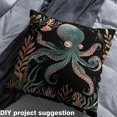 thumbnail image 2 of Manfei Cartoon Octopus Sewing & Crafting Fabric (5 Yards) for Girls Boys, Vintage Ocean Wildlife Home Decor Fabric by the Yard, Black Pink Turqoise DIY Fabric, 2 of 6