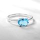 thumbnail image 2 of JeenMata Anillo de Compromiso Solitario de Topacio Azul de Corte Ovalado de 1,25 Quilates (Piedra Natal de Diciembre) en Oro Blanco de 18 K sobre Plata, 2 of 6