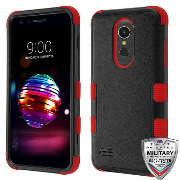 MYBAT Tuff Hybrid Black Red Case for Lg K10 2018 Lg X410 K30 Premier Pro Lg Phoenix Plus Lg Harmony 2