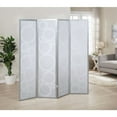 thumbnail image 3 of Roundhill Furniture Arvada 4-Panel Wood Room Divider w/Circle Pattern in Silver, 3 of 4