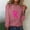 Hot Pink, variant on Womens Breast Cancer Awareness Tops Pink Ribbon Shirts Loose Fit Pullover Crewneck Long Sleeve Graphic Tees