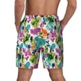 thumbnail image 4 of Goofa Watercolor Flowers Printed Men's Swim Trunks Board Shorts Quick Dry Mens Swimming Trunks with Compression Liner,Breathable Fit Hawaii Beach Shorts-Medium, 4 of 9