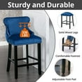 thumbnail image 3 of Velvet Counter Height Bar Stools Set of 2, Upholstered Barstools with Button Tufted Back and Nailhead Trim, Modern Wing-Back Counter Height Chair for for Kitchen, Home Bar, Dining Room, Blue, 3 of 7