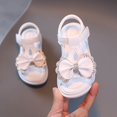 thumbnail image 2 of Zanarzt Girl Sandals Open Toe Girls Sandals Toddler Little Big Kids Kid Cute Open Toe Flats Dress Sandals Summer Shoes White,US 6-7 Years, 2 of 5
