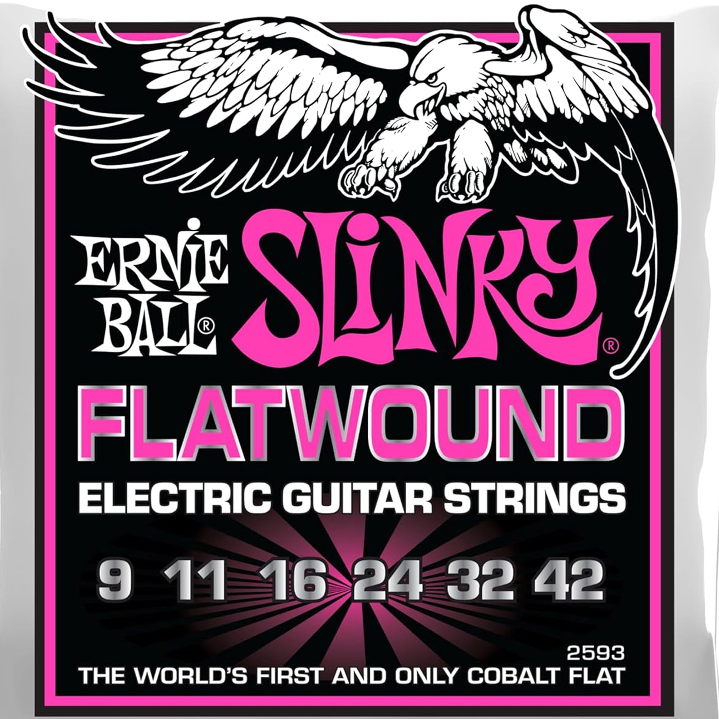 Ernie Ball Slinky Cobalt Flatwound Electric Guitar Strings 9-42 Gauge