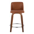thumbnail image 4 of LumiSource Brown Toriano 24" Fixed-Height Counter Stool - Set of 2, 4 of 9