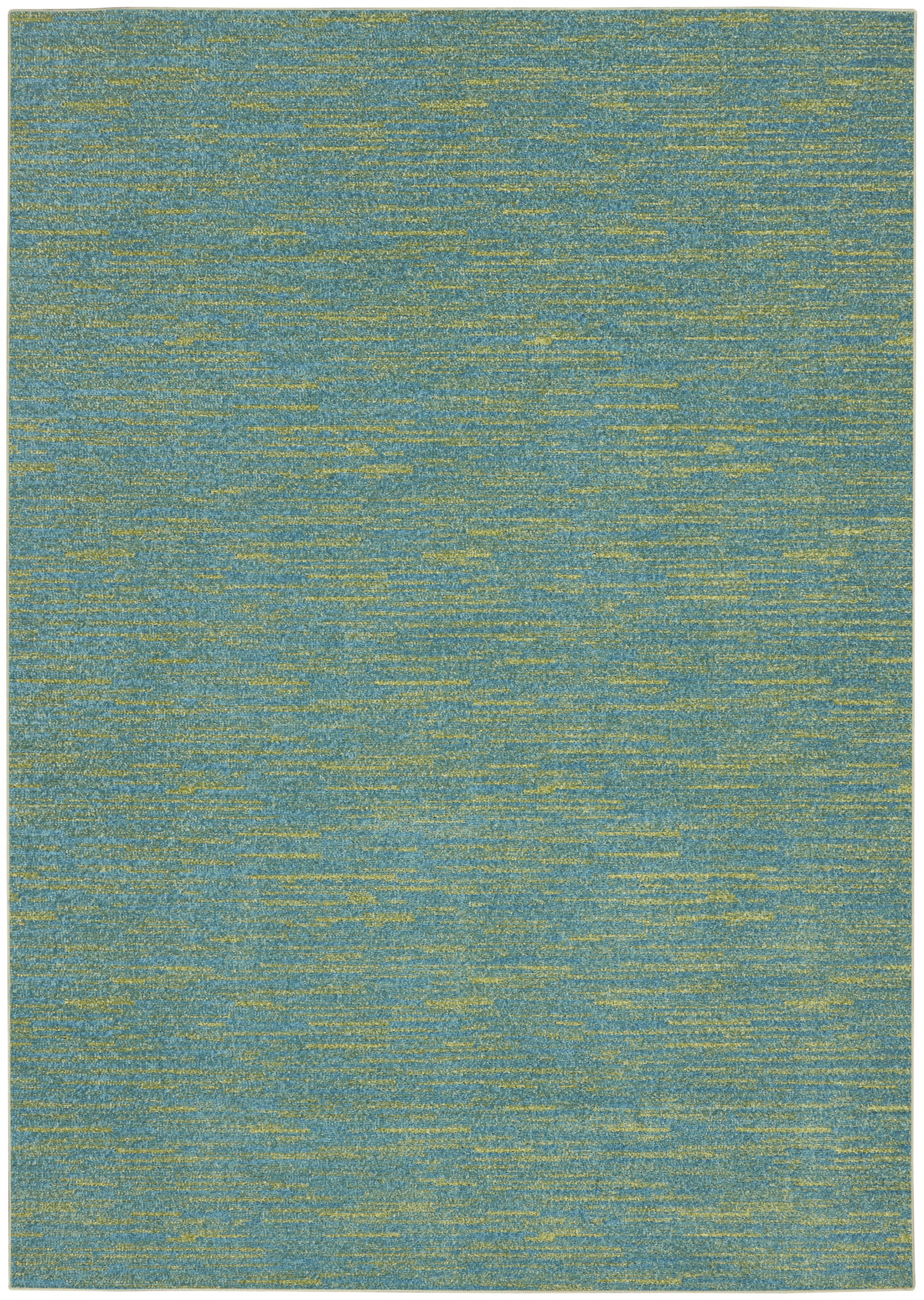 Nourison Essentials Indoor/Outdoor Blue Green 6' x 9' Area Rug, (6x9)