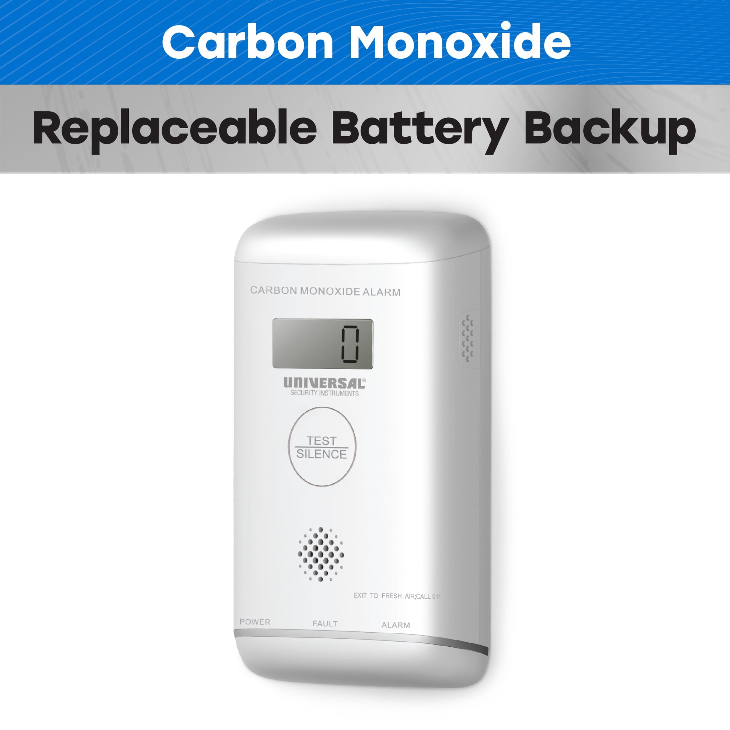 Universal Security Instruments Plug-in, Carbon Monoxide Alarm, with Battery Backup