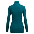 thumbnail image 2 of Made by Johnny Women's Long Sleeve Ribbed Turtleneck Pullover Sweater M TEAL, 2 of 6