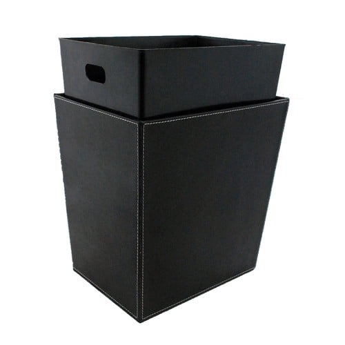 leatherette Design Large Waste Basket with Liner