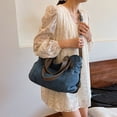 thumbnail image 3 of Bolso Bandolera Hombro Tote Lona Casual Gran Capacidad () Azul, 3 of 9