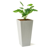 XBrand Modern 30-Inch Tall Tapered indoor and Outdoor, Gray Planter