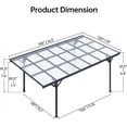 thumbnail image 4 of JINSEED 10 x 16ft Metal Carport with Heavy Duty Metal Frame & Pitched-Roof Polycarbonate Panel Canopy, Multi-Purpose Shelter for Car, Truck, SUV, Tractor, and Boat,Gray, 4 of 6