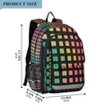 thumbnail image 2 of FORMRS Unisex School Backpack 17" Student Travel Bag with Laptop Compartment, Pink Block Pattern, 2 of 7