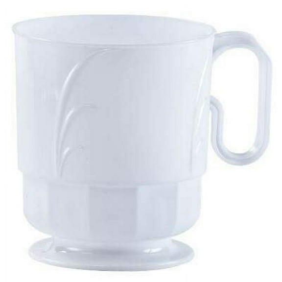 Lillian Plastic Table settings Elegance Coffee White Mug Pearl 8 oz 40Count
