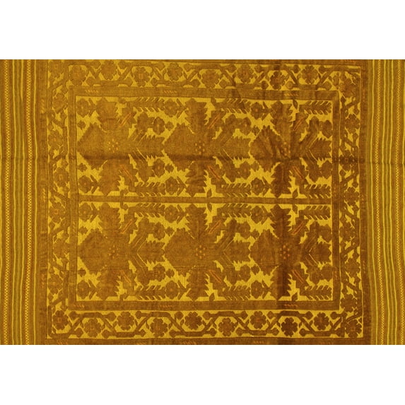 Ahgly Company Indoor Rectangle Southwestern Yellow Country Area Rugs, 2' x 3'