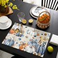 thumbnail image 4 of Fall Blue Pumpkin Placemats Set of 4, Thanksgiving Autumn Daisy Beige Vintage Washable Wipeable Table Mats for Dining Tables, Indoor Outdoor Kitchen Place Mats for Holiday Party Table Decor, 4 of 9