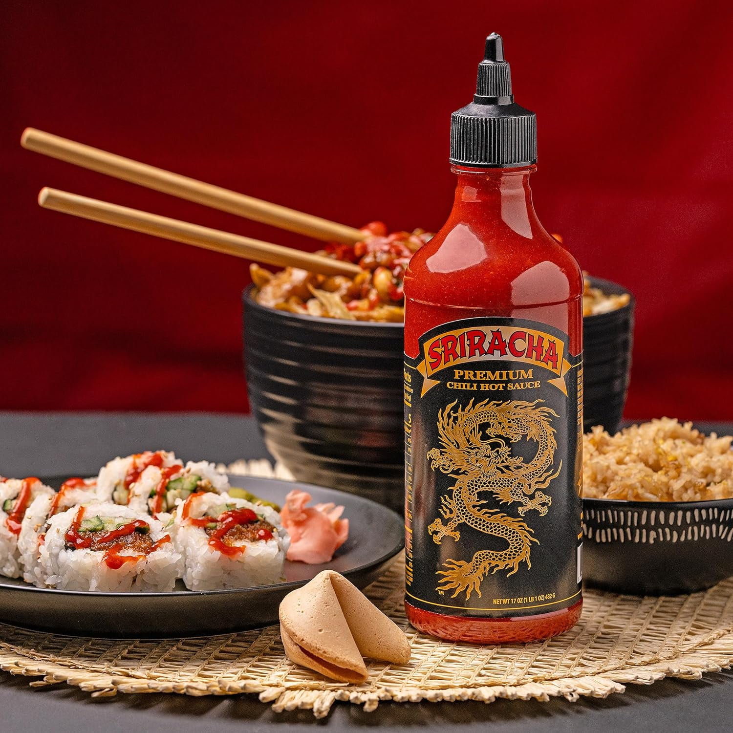Underwood Ranches Dragon Sriracha Sauce - Hot Sauce for Eggs, Pizza, Mexican Dishes, and More - Holiday Gift for Christmas 17 oz - 2 Pack