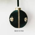 thumbnail image 3 of Honeplcked 3.15in Green Velvet Christmas Tree Balls Decorations, Hanging Shatterproof Christmas Tree Balls Ornaments with Rope for Christmas Home Indoor Holiday Party Decor, 3 of 6