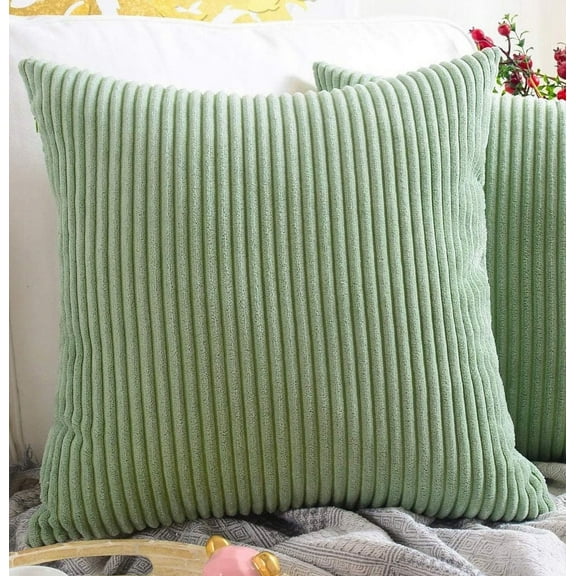 Sage Green Pillow Covers 18x18 Inch Set of 2 Luxurious Chenille Decorative Throw Pillow Covers for Couch Sofa Bed Living Room Farmhouse Decorations Sage Green 18 x 18-Inch