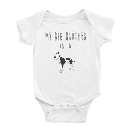 

My Big Brother Is A Great Dane Dog Funny Announcement Baby Bodysuit Unisex