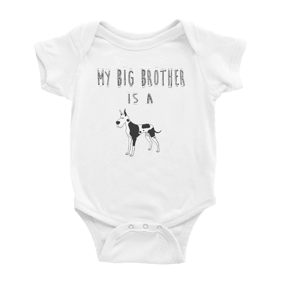 My Big Brother Is A Great Dane Dog Funny Announcement Baby Bodysuit Unisex