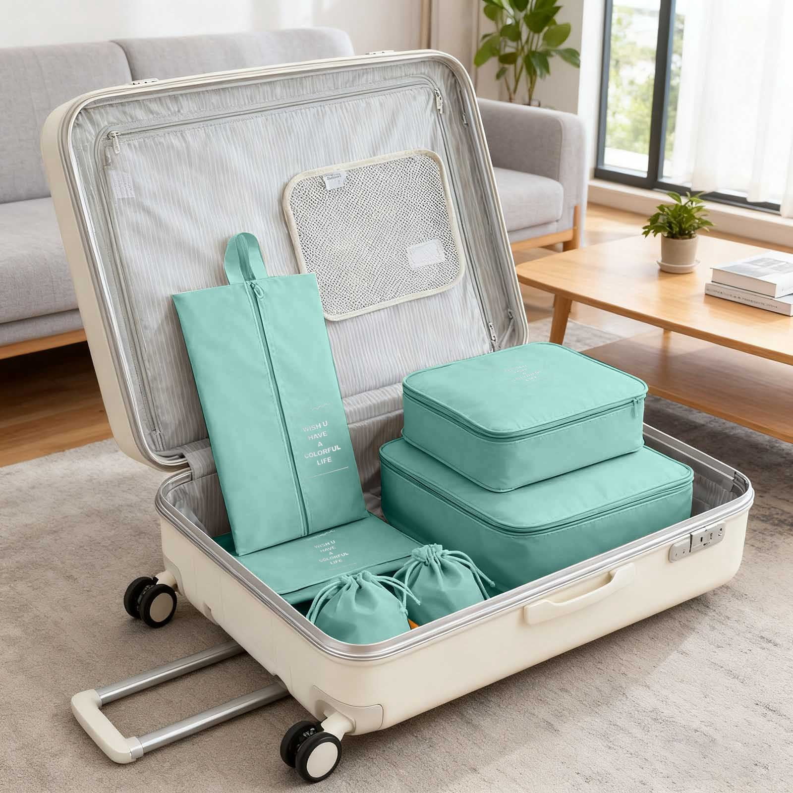 ZZERHUOO Packing Cubes For Travel 10Pcs Travel Cubes Set Foldable Suitcase Organizer Lightweight Luggage Storage Bag Storage Bags Small Sign Storage Container College Dorm Drawers Organized Storage