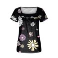 thumbnail image 4 of Blusa suelta de manga corta con cuello en V informal estampada a la moda para mujer OAVQHLG3B Store  lin121212, 4 of 4