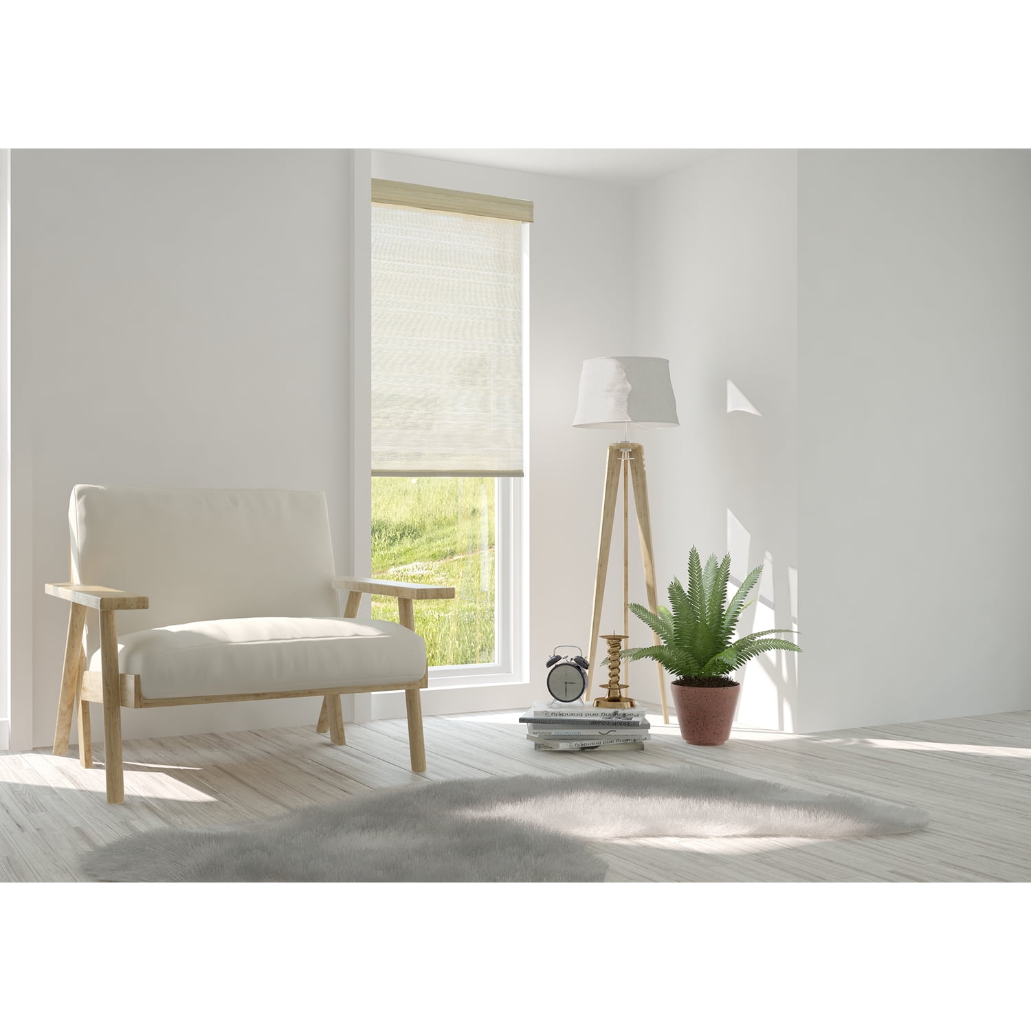 Chicology Privacy & Natural Woven Free-Stop Cordless Roller Shades