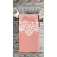 thumbnail image 3 of Ambesonne Peach Quilted Bedspread Set 2 Pcs, Floral Wedding Theme, Twin Size, Coral White, 3 of 3