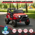 thumbnail image 5 of iRerts 24V Ride on Cars, Powered Ride on Truck Toys with Remote Control, Bluetooth, Music, USB/AUX Ports, LED Light, 4 Wheel Suspension, Kids Cars Electric Vehicles for Boys Girls Ages 3-6, Red, 5 of 9