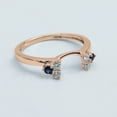 thumbnail image 4 of Dazzlingrock Collection Round Blue Sapphire and White Diamond Wedding Ring Guard Wrap Enhancer Band For Women in 14K Rose Gold, Size 4.5, 4 of 6