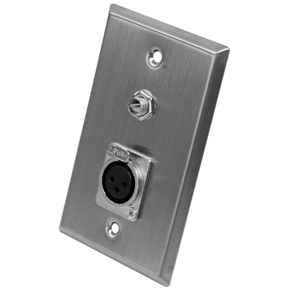 Seismic Audio Stainless Steel Wall Plate One 1 4 TS Mono Jack And