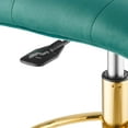 thumbnail image 6 of Modway Prim Metal and Performance Velvet Armless Drafting Chair in Gold/Teal, 6 of 9