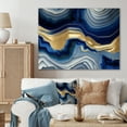 thumbnail image 2 of Designart Vibrant Blue And Gold Flow Art I Canvas Wall Art, 2 of 5