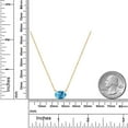 thumbnail image 6 of Gem Stone King 14K Yellow Gold Swiss Blue Topaz Pendant Necklace for Women | 2.25 Cttw | Gemstone November Birthstone | Oval Checkerboard 9X7MM | With 18 inch Chain, 6 of 6